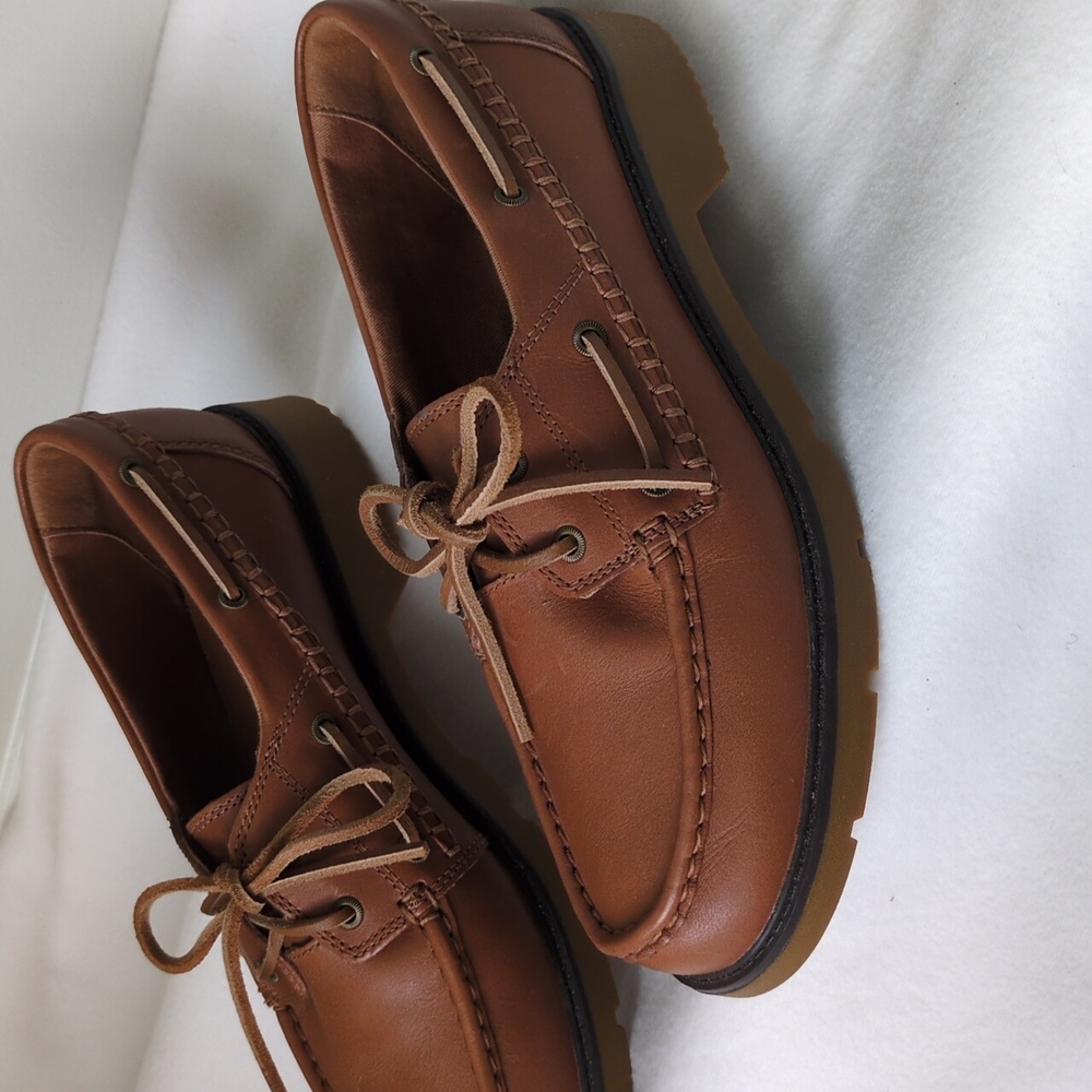 Sperry Classic Leather Boat Shoes in Cognac Brown - Picture 4 of 8